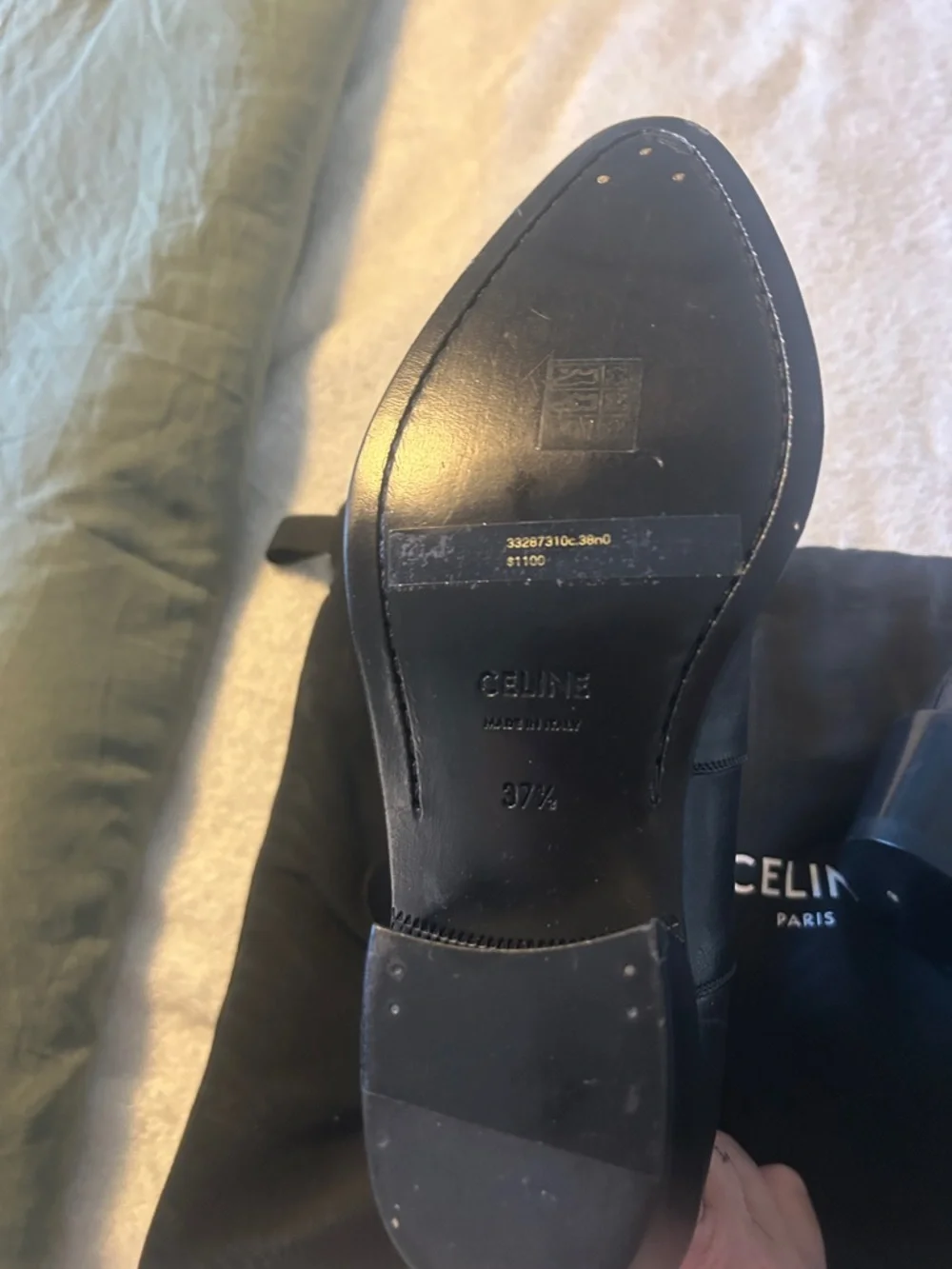 Celine Black Leather Pointed Chelsea Ankle Boots - Picture 4 of 7